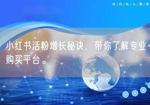 小红书活粉增长秘诀,带你了解专业购买平台。