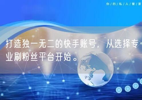 打造独一无二的快手账号，从选择专业刷粉丝平台开始。