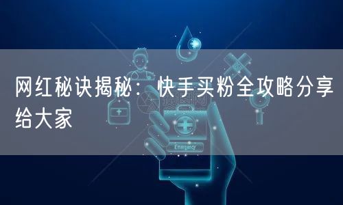 网红秘诀揭秘:快手买粉全攻略分享给大家