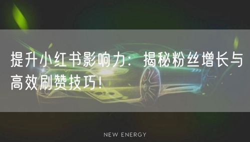 提升小红书影响力:揭秘粉丝增长与高效刷赞技巧!