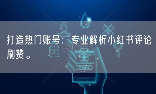 打造热门账号:专业解析小红书评论刷赞。